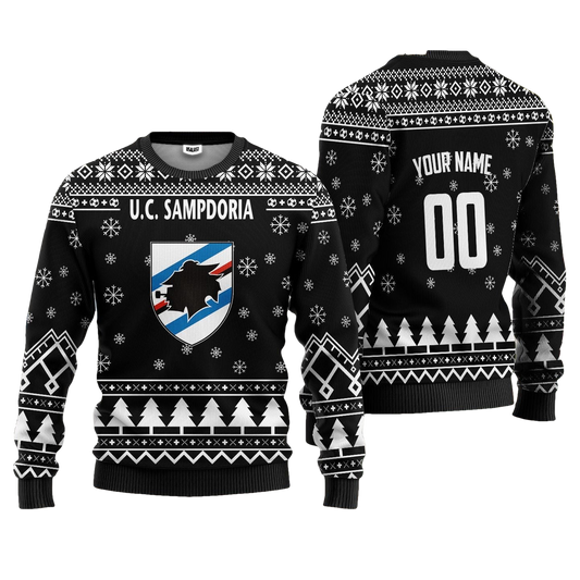U.C Sampdoria Personalized Ugly Christmas Sweater Black Version ? Usalast