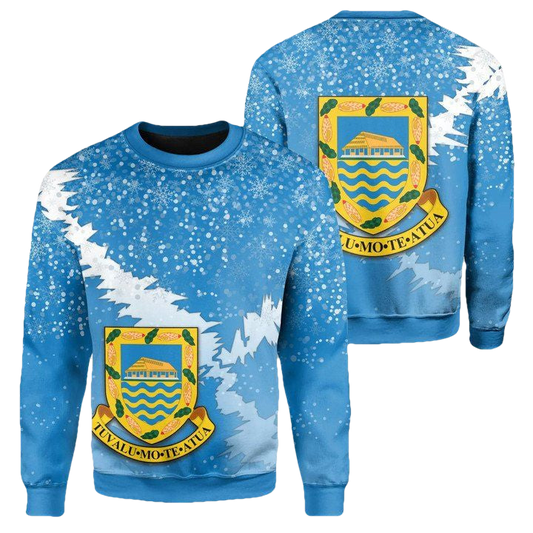Tuvalu Coat Of Arms ? Sweater ? Blue ? X Style ? J82 ? Usalast