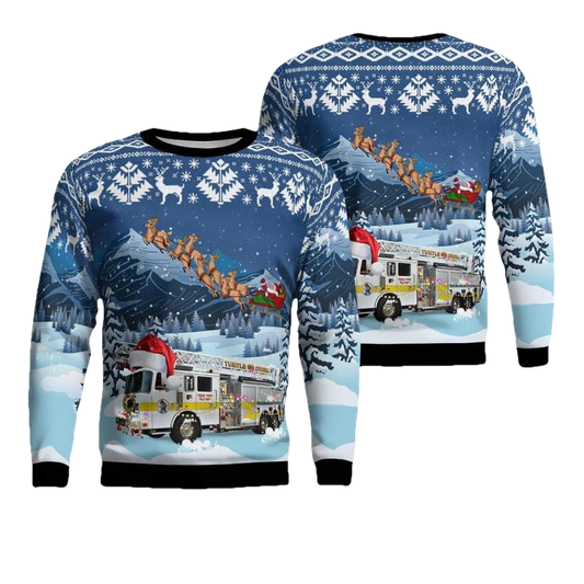 Turtle Creek Fire Department Turtle Creek Pennsylvania Christmas AOP Sweater ? Usalast