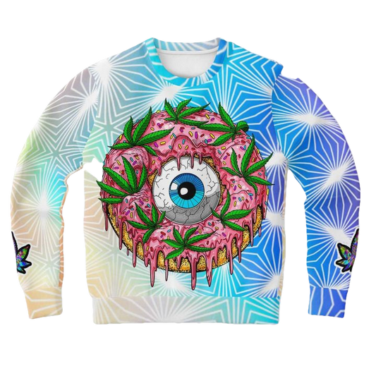 Trippy Donut Holographic Psychedelic 3d Ugly Christmas Sweater ? Usalast