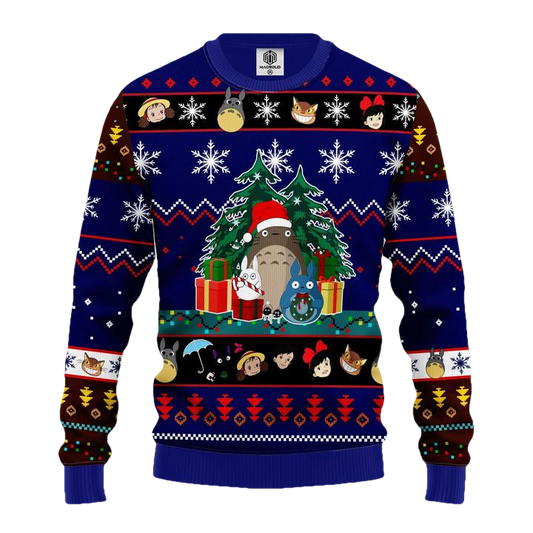 Totoro Ugly Christmas Sweater Blue 2 Amazing Gift Idea Thanksgiving Gift ? Usalast