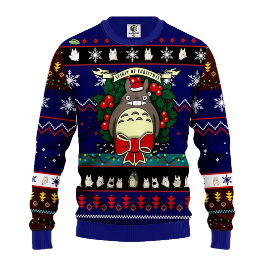 Totoro Ugly Christmas Sweater Blue 1 Amazing Gift Idea Thanksgiving Gift ? Usalast