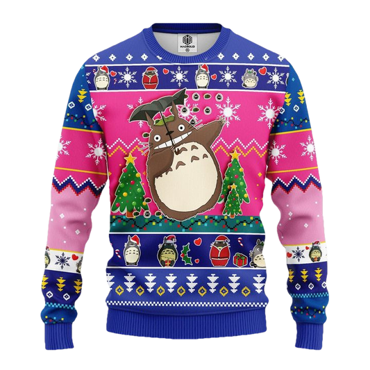 Totoro Ghibli Studio Ugly Christmas Sweater Pink Amazing Gift Idea Thanksgiving Gift ? Usalast