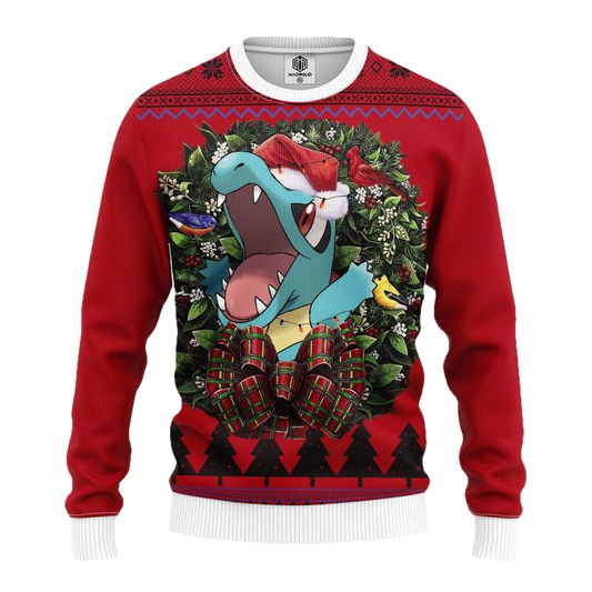 Totodile Pokemon Noel Mc Ugly Christmas Sweater Thanksgiving Gift ? Usalast
