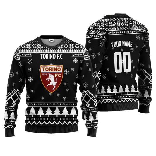 Torino FC Personalized Ugly Christmas Sweater Black Version ? Usalast