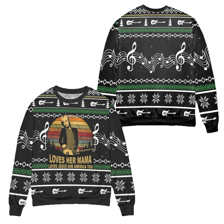 Tom Petty and the Heartbreakers Ugly Christmas Sweater ? Black ? Usalast