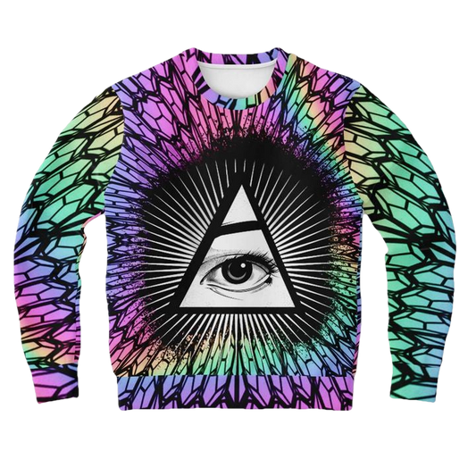 Third Eye Holographic Psychedelic 3d Ugly Christmas Sweater ? Usalast