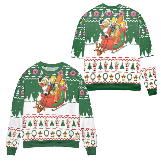 The Simpsons Santa Claus Version Christmas Pattern Ugly Christmas Sweater ? Usalast