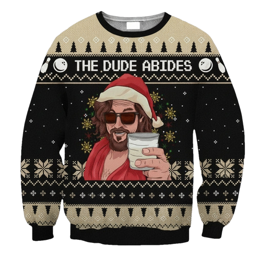 The Dude Abide For Goodness Sake The Dude Abide 3d Ugly Christmas Sweater ? Usalast