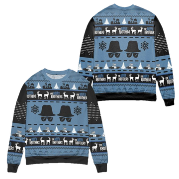 The Blues Brothers Snowflake Ugly Christmas Sweater ? Black Blue ? Usalast