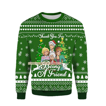 Thank You For Being A Friend Golden Girls Ugly Christmas 3D Sweater ? Usalast