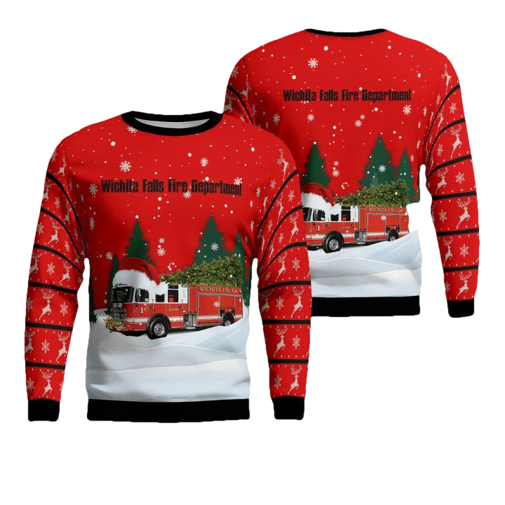Texas Wichita Falls Fire Department Christmas Sweater 3D ? Usalast