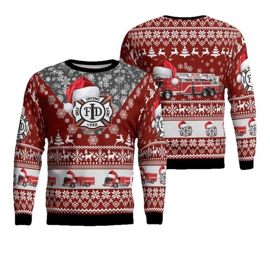 Texas Irving Fire Department Christmas Sweater 3D ? Usalast