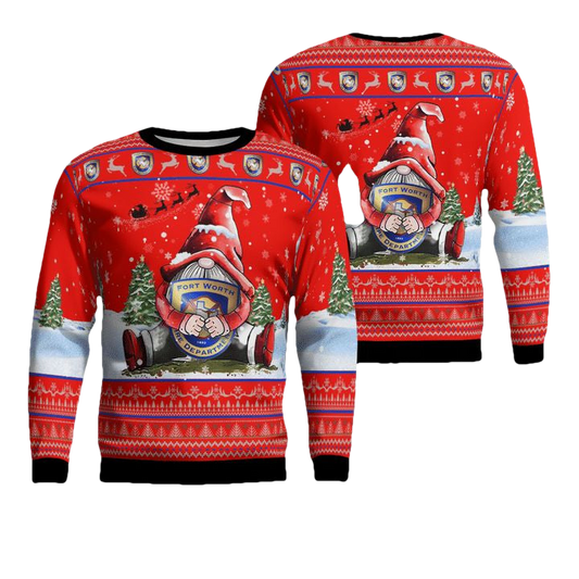Texas Fort Worth Fire Department Christmas AOP Sweater ? Usalast