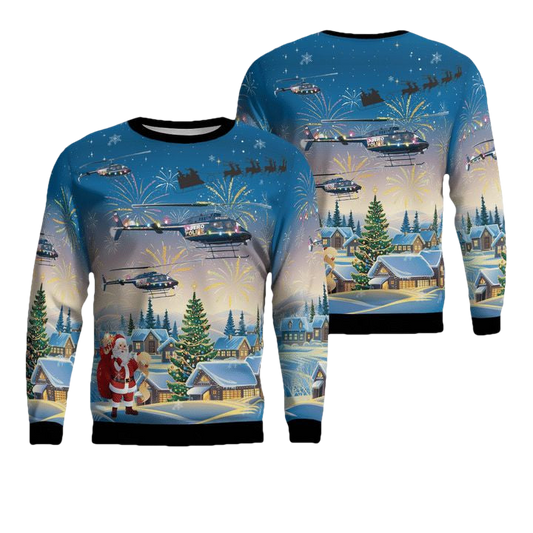 Tennessee Metropolitan Nashville Police Department OH-58A Kiowa Helicopter Christmas Sweater 3D ? Usalast