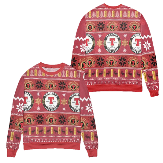 Tennents 1985 Centenary Lager Ugly Christmas Sweater ? Red ? Usalast