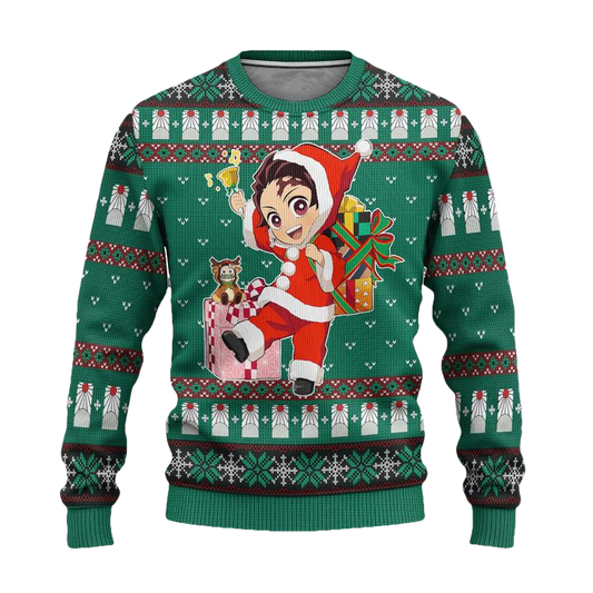 Tanjiro Kamado Demon Slayer Anime Ugly Christmas Sweater Xmas Gift ? Usalast