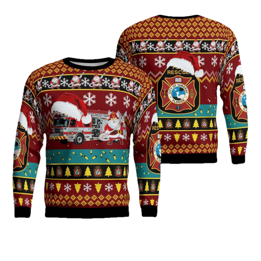 Tamarac Broward County Florida Tamarac Fire Department Christmas Sweater 3D ? Usalast