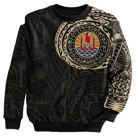 Tahiti In My Heart Polynesian Sweater Knitted Long-Sleeved Sweater A7 ? Usalast