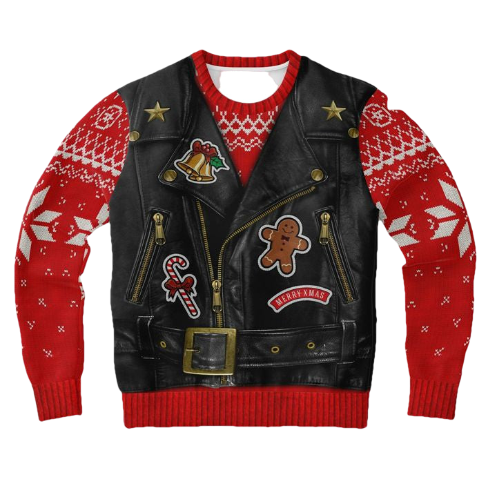 Tacky Biker Adult Gag Eve Xmas Festive Sons Of Santa 3d Ugly Christmas Sweater ? Usalast