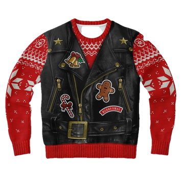 Tacky Biker Adult Gag Eve Xmas Festive Sons Of Santa 3d Ugly Christmas Sweater ? Usalast