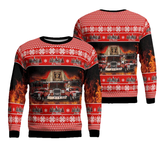 Syracuse Onondaga County New York Taunton Fire Department Christmas Sweater 3D ? Usalast