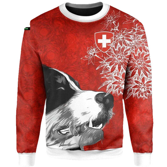 Switzerland Sweater Bernese Mountain Dog And Edelweiss A7 ? Usalast