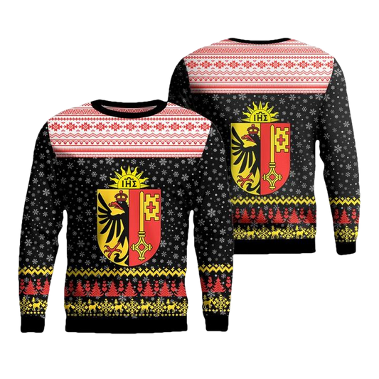 Switzerland Canton of Geneva Christmas Sweater 3D ? Usalast