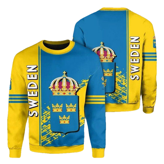 Sweden Coat Of Arms Sweater Quarter Style J7 ? Usalast