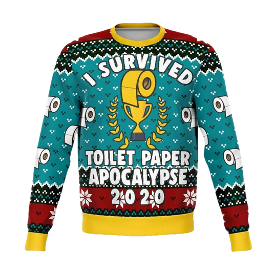 Survived Toilet Paper Apocalypse 2020 2022 Design 3d Ugly Christmas Sweater ? Usalast