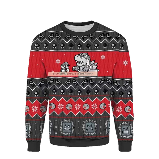 Super Mario No Pain No Game Super Mario Game Merry 3d Ugly Christmas Sweater ? Usalast