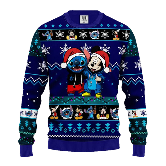 Stitch Mice Ugly Christmas Sweater Blue 1 Amazing Gift Idea Thanksgiving Gift ? Usalast