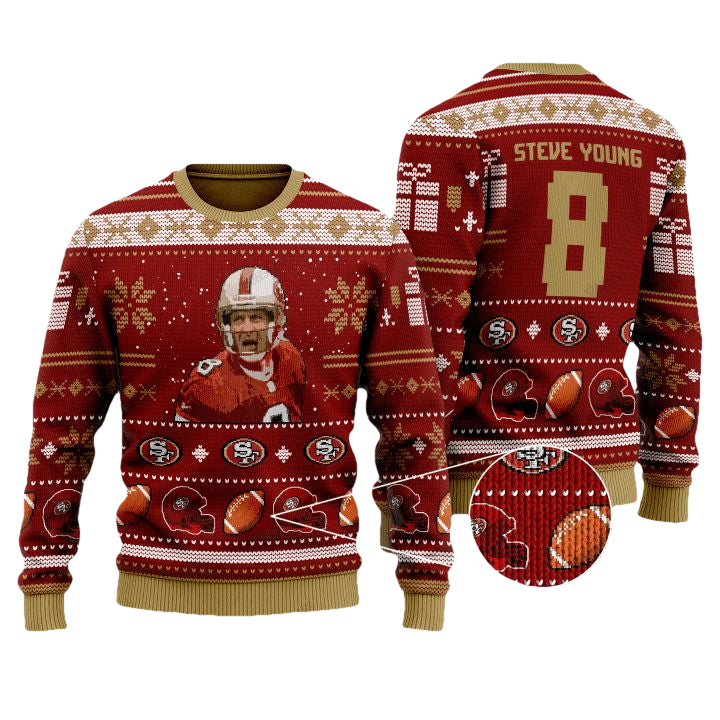 Steve Young 8 San Francisco 49Ers Nfl Christmas Sweater ? Usalast