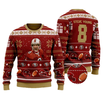 Steve Young 8 San Francisco 49Ers Nfl Christmas Sweater ? Usalast