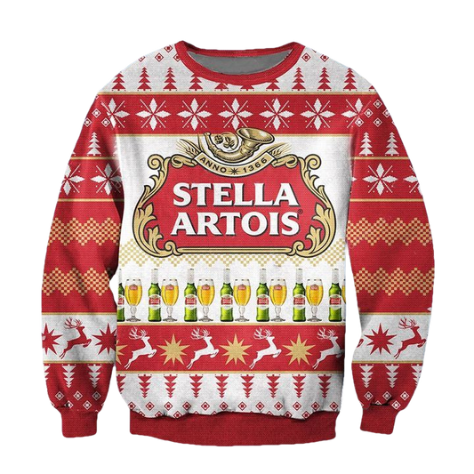 Stella Artois Belgium Beer Ugly Christmas Sweater 2022 ? Usalast