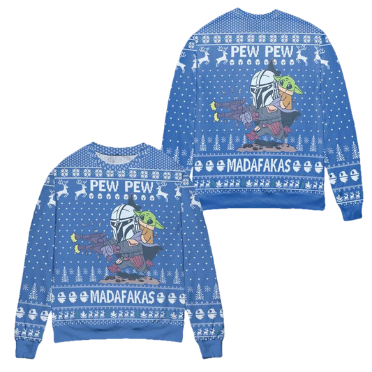 Star Wars Pew Pew Madafakas Ugly Christmas Sweater ? Blue ? Usalast