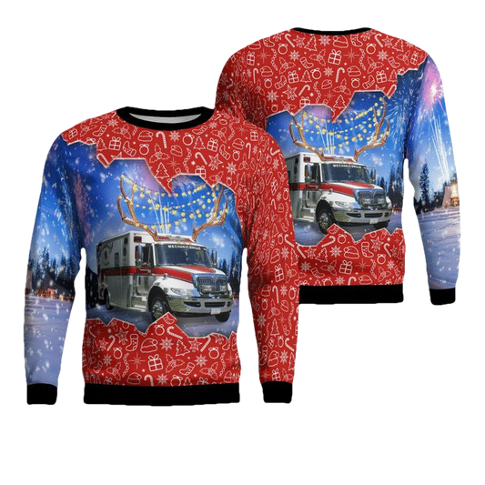 St Marys County Maryland Mechanicsville Volunteer Rescue Squad Christmas Sweater 3D ? Usalast