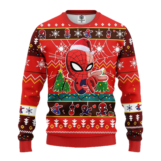 Spiderman Chibi Ugly Christmas Sweater Red Amazing Gift Idea Thanksgiving Gift ? Usalast