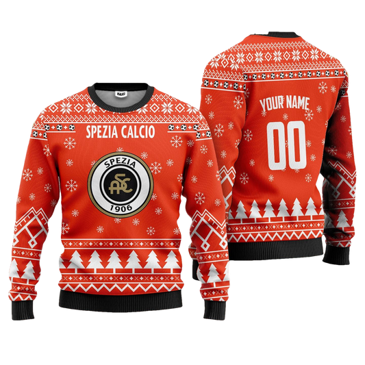 Spezia Calcio Personalized Ugly Christmas Sweater Orange Version ? Usalast