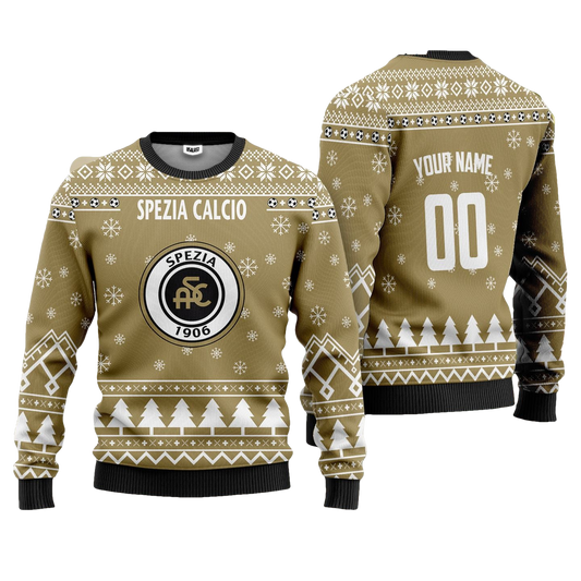 Spezia Calcio Personalized Ugly Christmas Sweater Gold Version ? Usalast