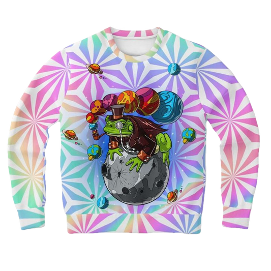 Spase Frog Holographic Psychedelic 3d Ugly Christmas Sweater ? Usalast