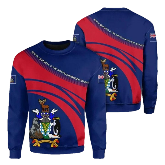 South Georgia And The South Sandwich Islands Coat Of Arms Sweater Cricket Style J5W ? Usalast