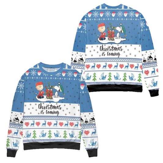 Snoopy Dog Christmas Is Coming Snowflake Ugly Christmas Sweater ? Usalast