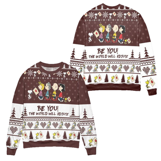 Snoopy Dog Be You The World Will Adjust Snowflake Ugly Christmas Sweater ? Usalast