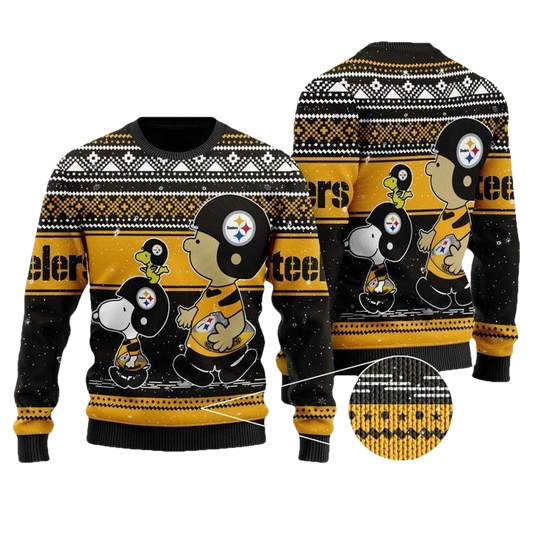 Snoopy And Charlie Brown Pittsburgh Steelers Christmas Sweater ? Usalast