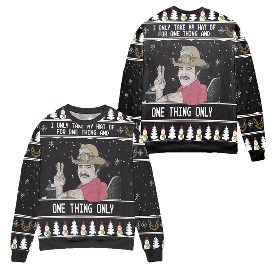 Smokey And The Bandit I Only Take My Hat Off For One Thing Ugly Christmas Sweater ? Usalast