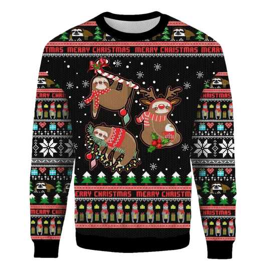 Sloth Xmas Ugly Merry Christmas 3D Sweater ? Usalast