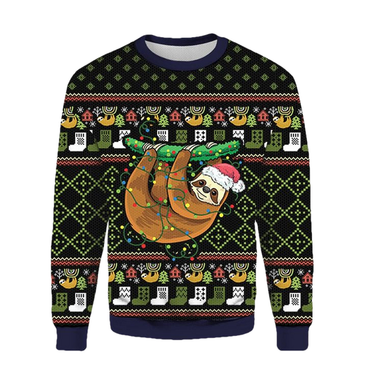 Sloth Light Ugly Xmas 3D Christmas Sweater ? Usalast