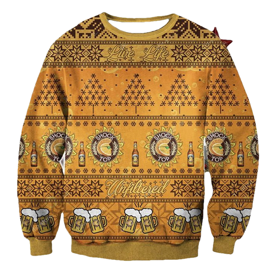 Shock Top Belgian White Beer Ugly Christmas Sweater 2022 ? Usalast