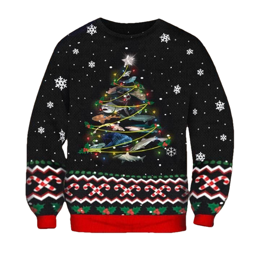 Shark Christmas Tree Sweater Ugly Christmas Sweater ? Usalast